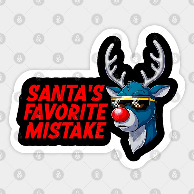 Santa's Favorite Mistake - Funny Christmas Sticker by UrbanLifeApparel